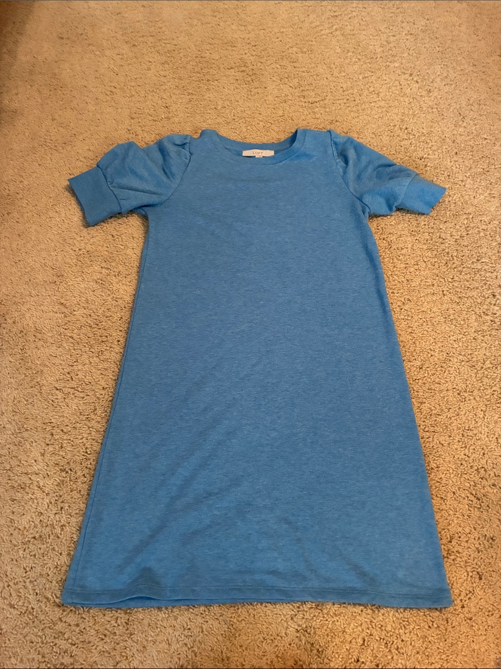 Loft Simple Blue Short-Sleeve T-Shirt Dress (size small)